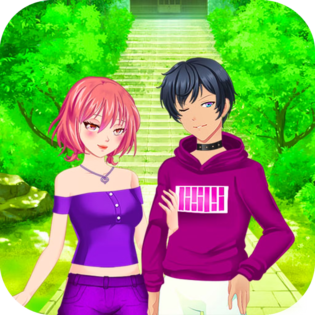 Anime Couple Dress Up game cover on A2M Games