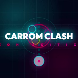 Neon Carrom Clash game cover on A2M Games