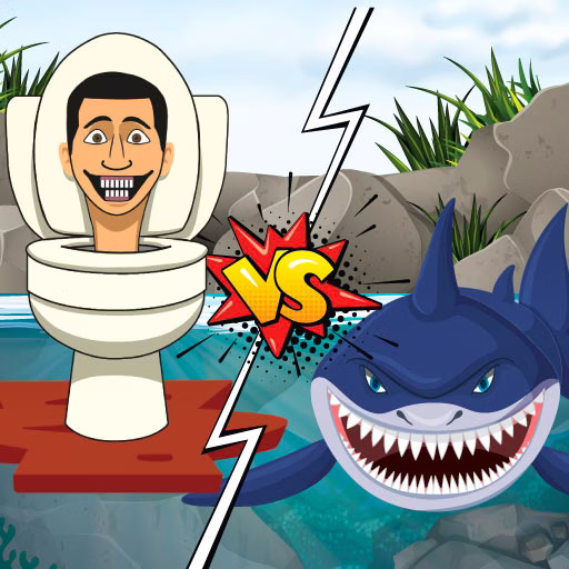 Hungry Shark vs Skibidi Challenge game cover on A2M Games