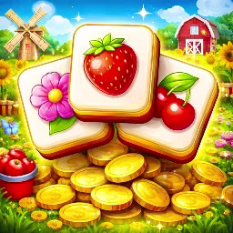 Mahjong Farm Builder game cover on A2M Games