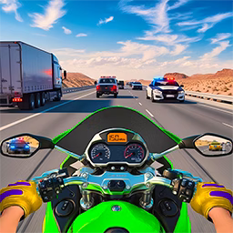 Moto Bike Highway Corrida Game game cover on A2M Games