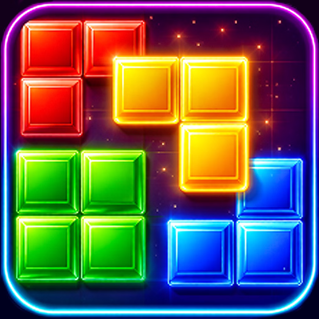 Neon Block Fit Challenge game cover on A2M Games