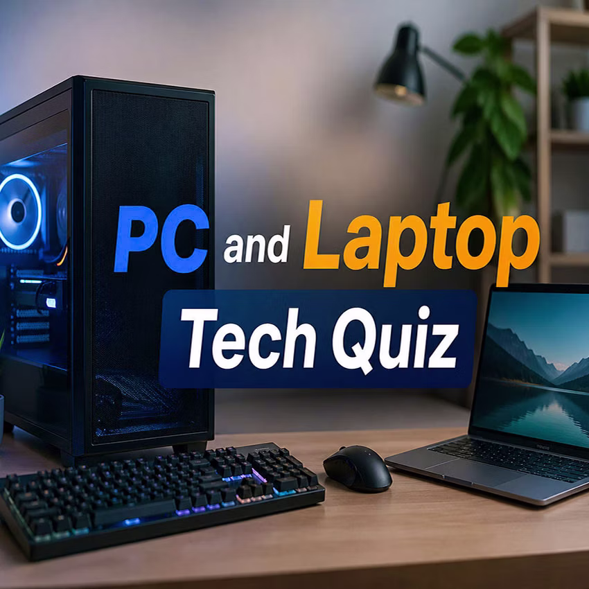 PC and Laptop Tech Quiz game cover on A2M Games