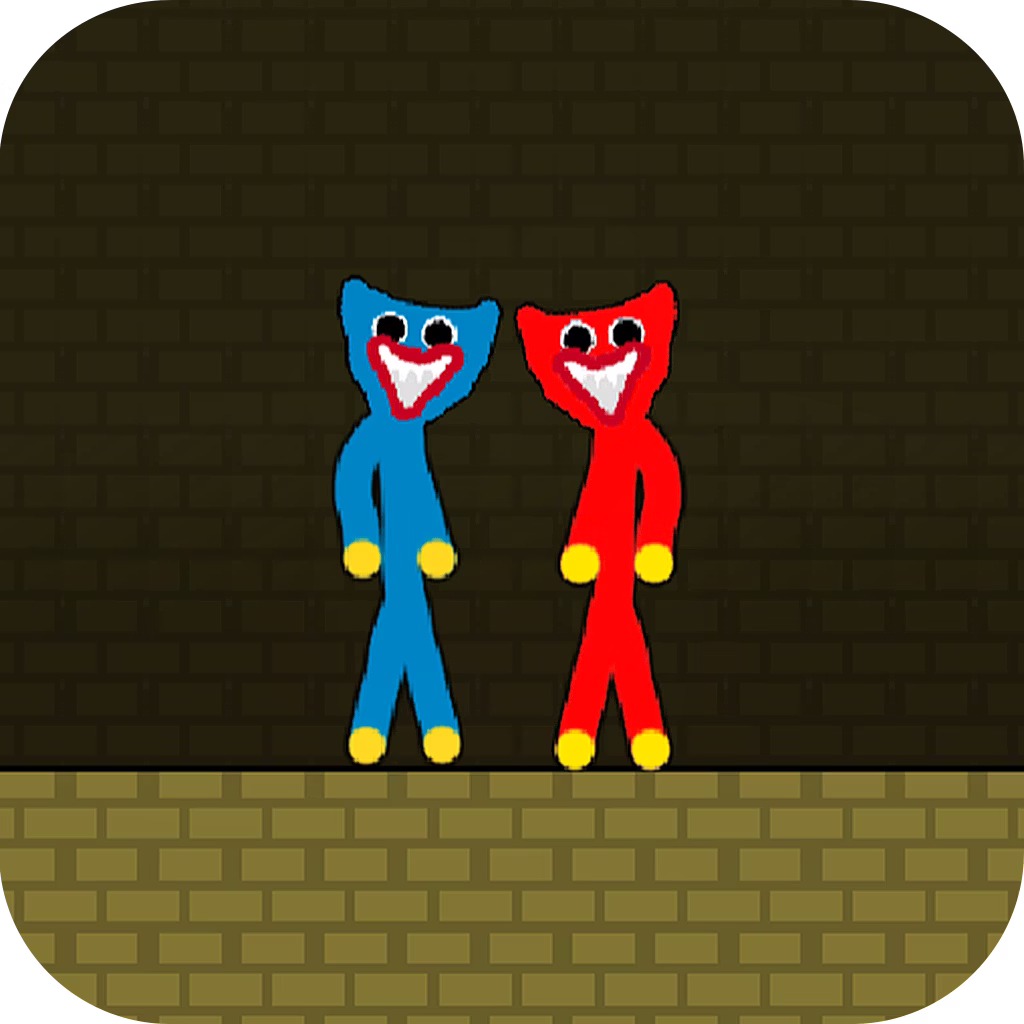 Red And Blue Stickman Huggy Challenge game cover on A2M Games