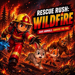 Wildfire Rescue Rush game cover on A2M Games