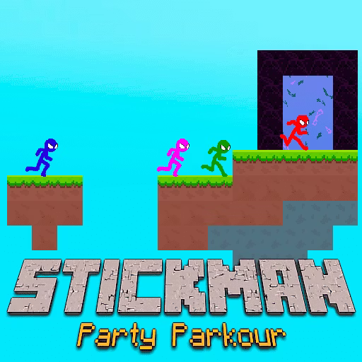 Stickman Parkour Party game cover on A2M Games