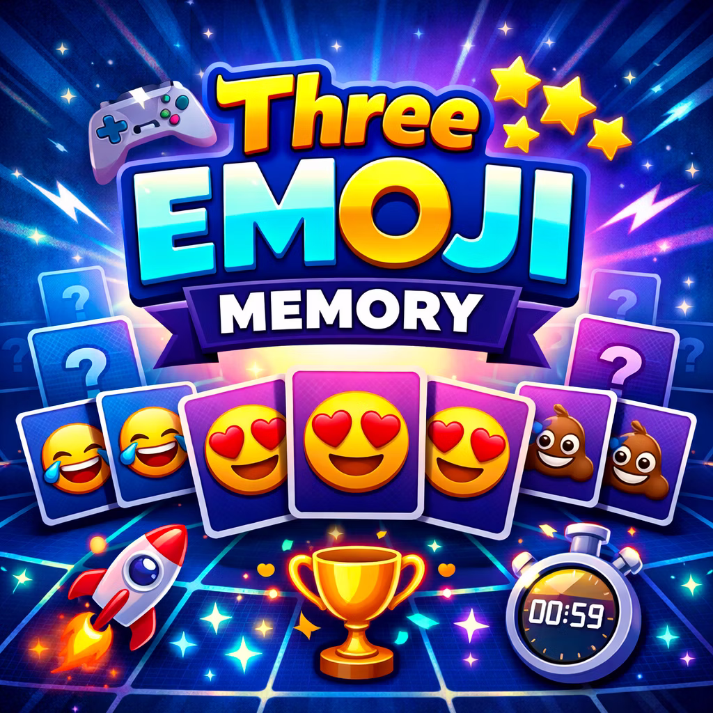 Emoji Memory Flip Challenge game cover on A2M Games